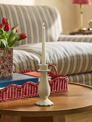 Cath Kidston Cream/Blue Taper Candle Holder - Image 1 of 4