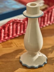 Cath Kidston Cream/Blue Taper Candle Holder - Image 2 of 4