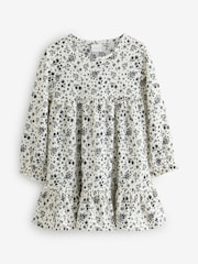 Black/White Mono Floral Jersey Dress - Image 1 of 1