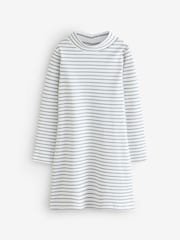 Grey/White Ribbed Stripe Dress - Image 1 of 1