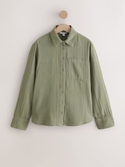 Khaki Green Long Sleeve Doublecloth Shirt - Image 1 of 3