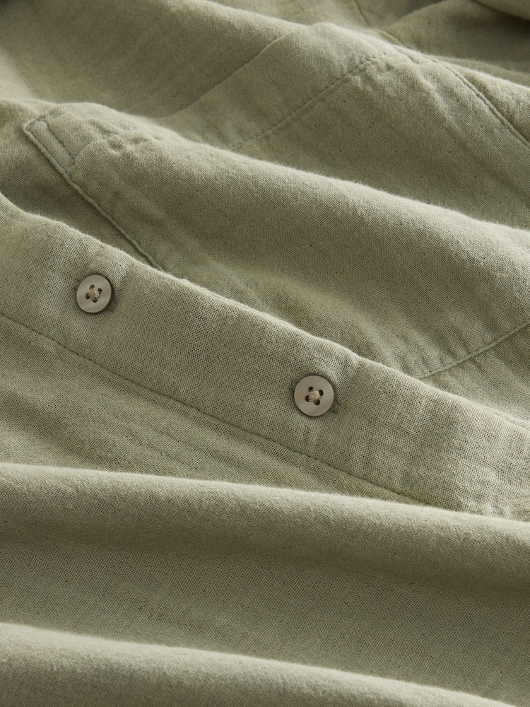 Khaki Green Long Sleeve Doublecloth Shirt - Image 2 of 3