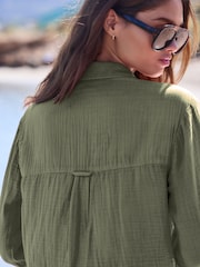 Khakigrün - Long Sleeve Doublecloth Shirt - Bild 5 von 8