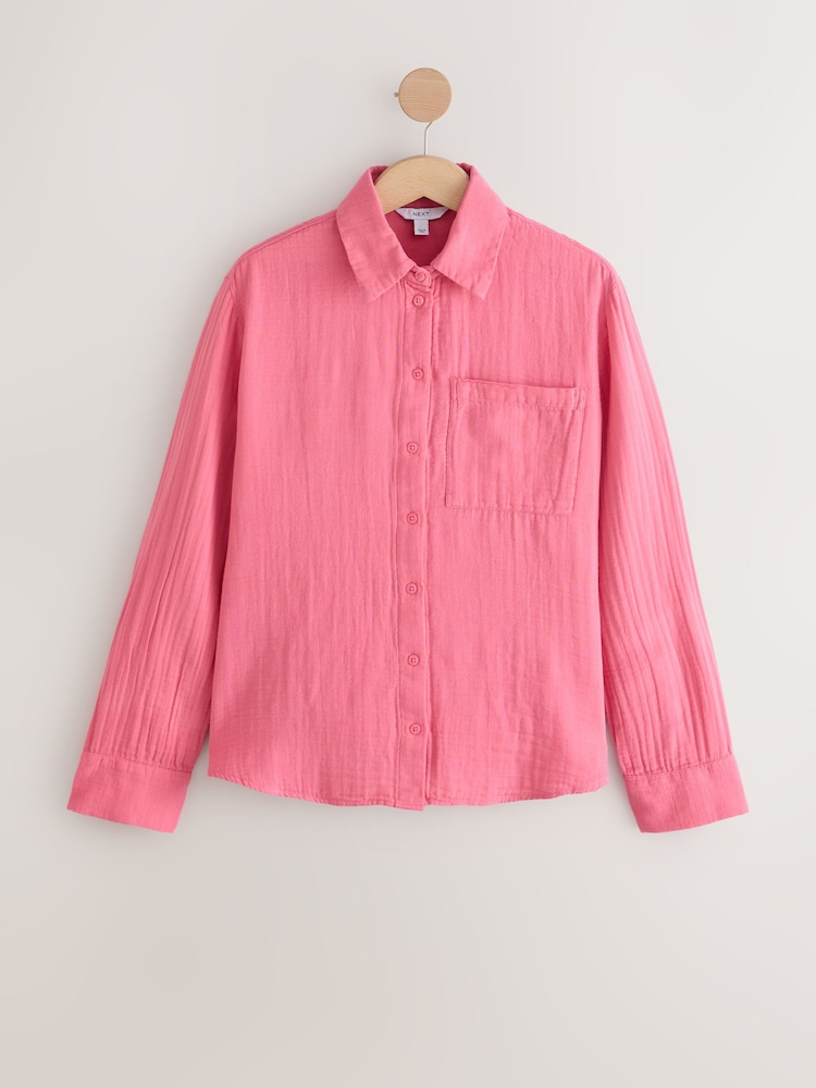 Pink Long Sleeve Doublecloth Shirt - Image 1 of 3