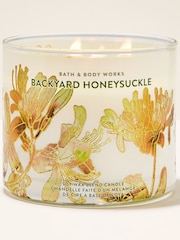 Bath & Body Works Backyard Honeysuckle 3 Wick Candle 411g - Image 1 of 3