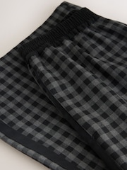 Black/Grey Gingham Contrast Waistband Wide Leg Trousers - Image 7 of 8
