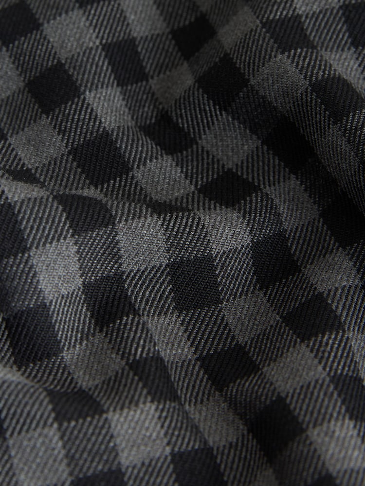 Black/Grey Gingham Contrast Waistband Wide Leg Trousers - Image 8 of 8 Black/Grey Gingham Contrast Waistband Wide Leg Trousers - Image 8 of 8