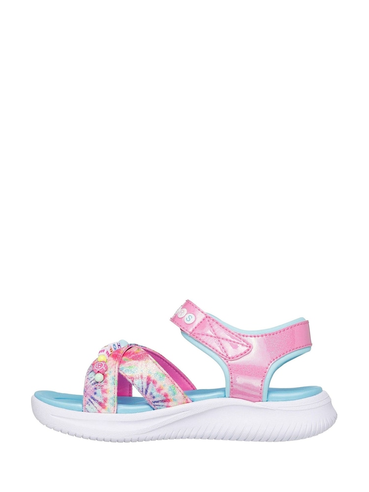 Skechers Pink Jumpsters Tie Dye Bffs Sandals - Image 2 of 4 Skechers Pink Jumpsters Tie Dye Bffs Sandals - Image 2 of 4