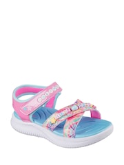 Skechers Pink Jumpsters Tie Dye Bffs Sandals - Image 3 of 4
