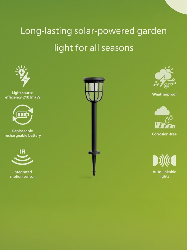 Philips Black LED Radii UE Solar Spike Light - Image 6 of 6 Philips Black LED Radii UE Solar Spike Light - Image 6 of 6