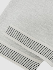 Reiss Grey Melange Aries Textured Tape-Cuff T-Shirt with Cotton - Image 6 of 6