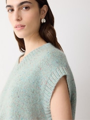 Зелений - Jigsaw Boxy V-Neck Speckled Tank Top - Image 2 of 5