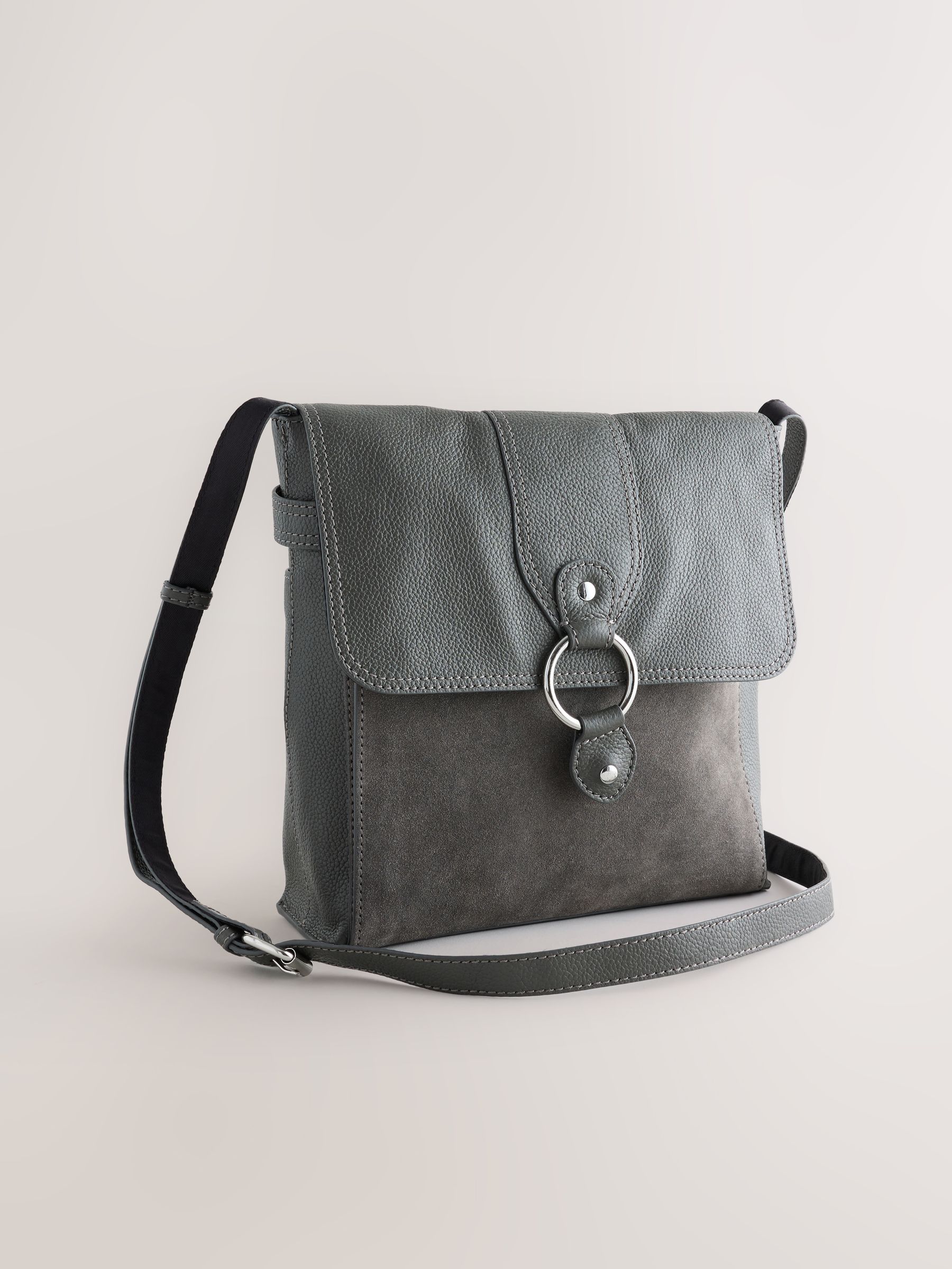 Buy Grey Leather Pocket Messenger Bag from Next USA
