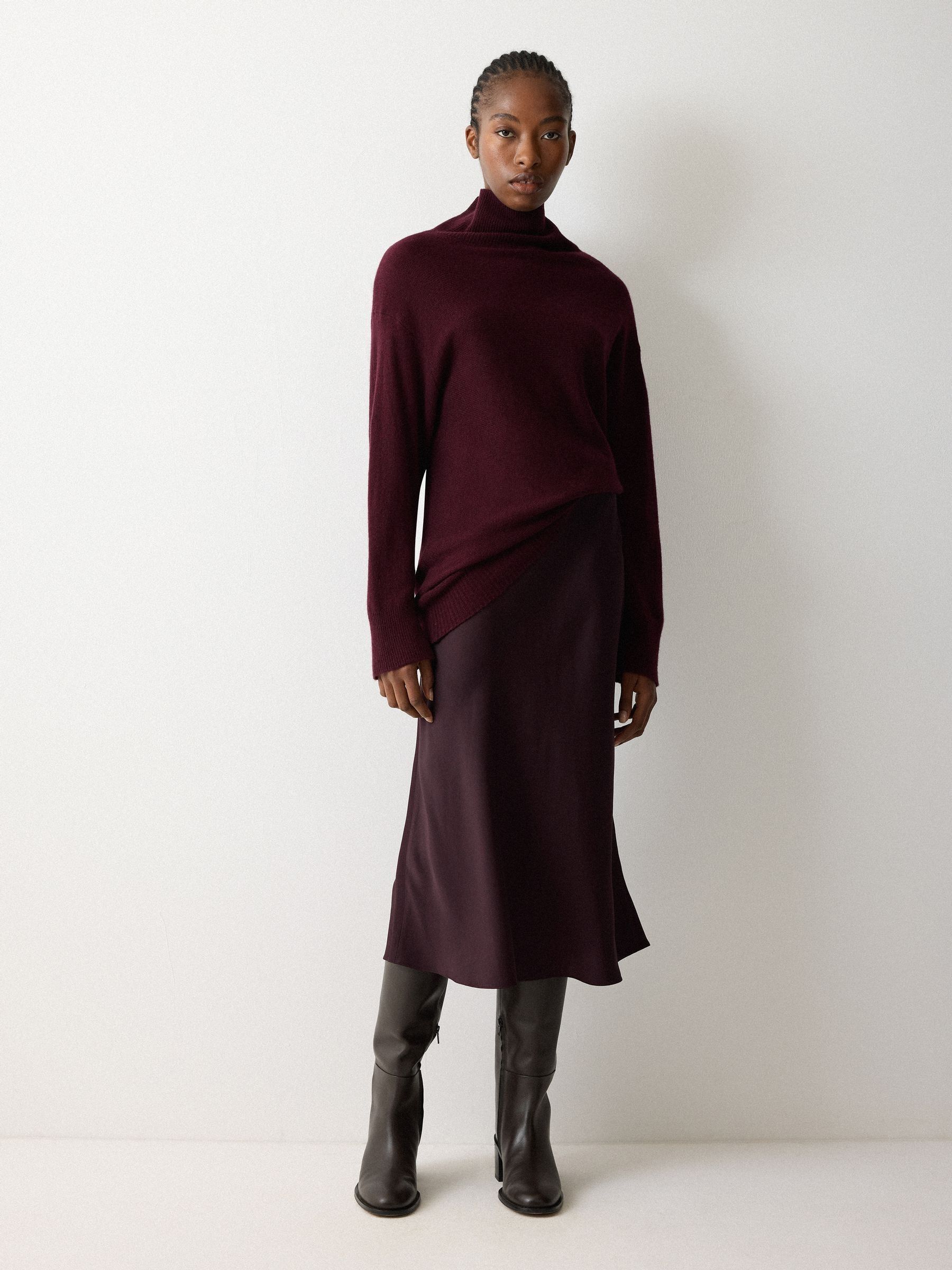 Buy Jigsaw Purple Satin Bias Midi Skirt from Next USA