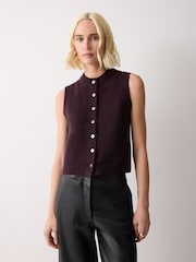 Jigsaw Purple Wool Cashmere Blend Waistcoat - Image 1 of 5