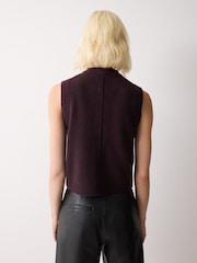 Jigsaw Purple Wool Cashmere Blend Waistcoat - Image 4 of 5
