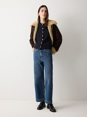 Jigsaw Blue Wool Cashmere Blend Waistcoat - Image 4 of 5