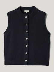 Jigsaw Blue Wool Cashmere Blend Waistcoat - Image 5 of 5