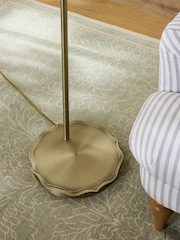 Laura Ashley Brass Willowbrook Pleated Shade Floor Light - Image 4 of 6