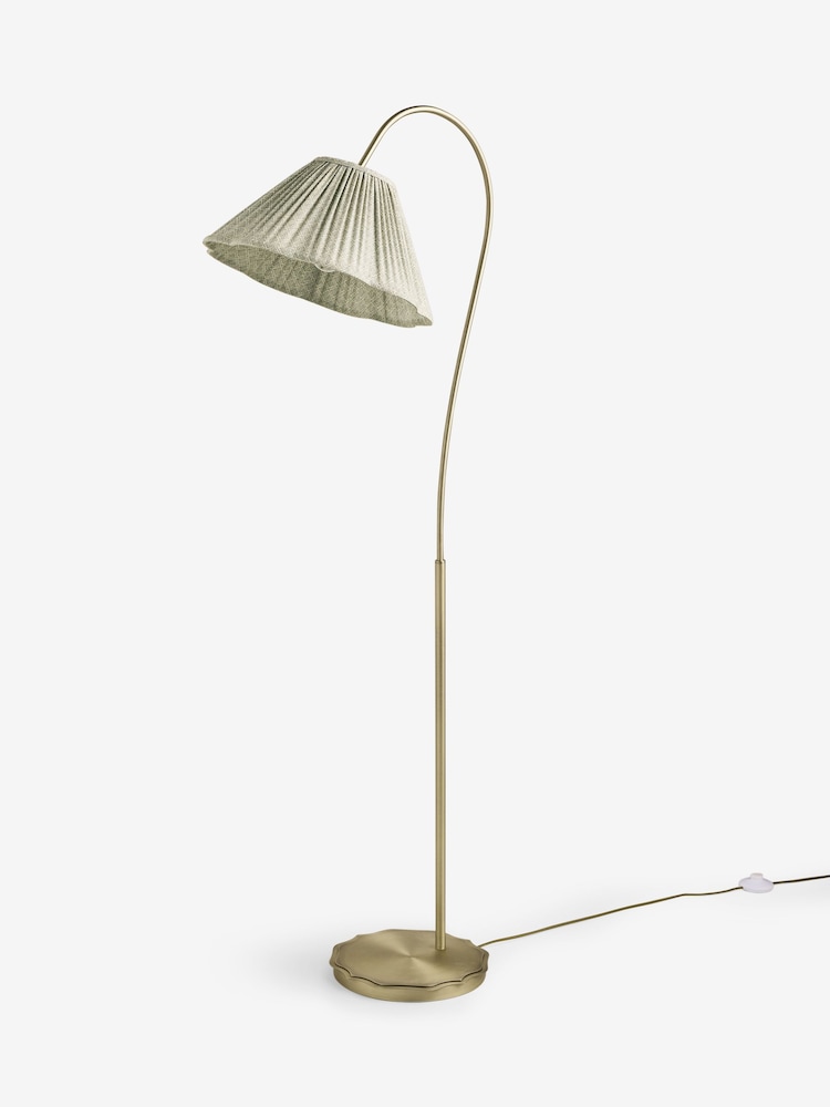 Laura Ashley Brass Willowbrook Pleated Shade Floor Light - Image 6 of 6