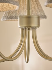 Laura Ashley Brass Willowbrook Pleated Shade Pendant Ceiling Light - Image 3 of 6