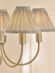 Laura Ashley Brass Willowbrook Pleated Shade Pendant Ceiling Light - Image 4 of 6