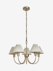 Laura Ashley Brass Willowbrook Pleated Shade Pendant Ceiling Light - Image 6 of 6