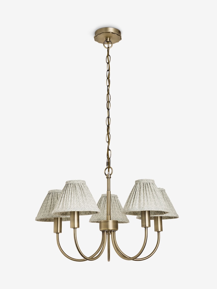Laura Ashley Brass Willowbrook Pleated Shade Pendant Ceiling Light - Image 6 of 6 Laura Ashley Brass Willowbrook Pleated Shade Pendant Ceiling Light - Image 6 of 6