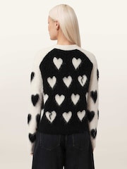 AllSaints White Scatter Heart Cardigan - Image 2 of 7
