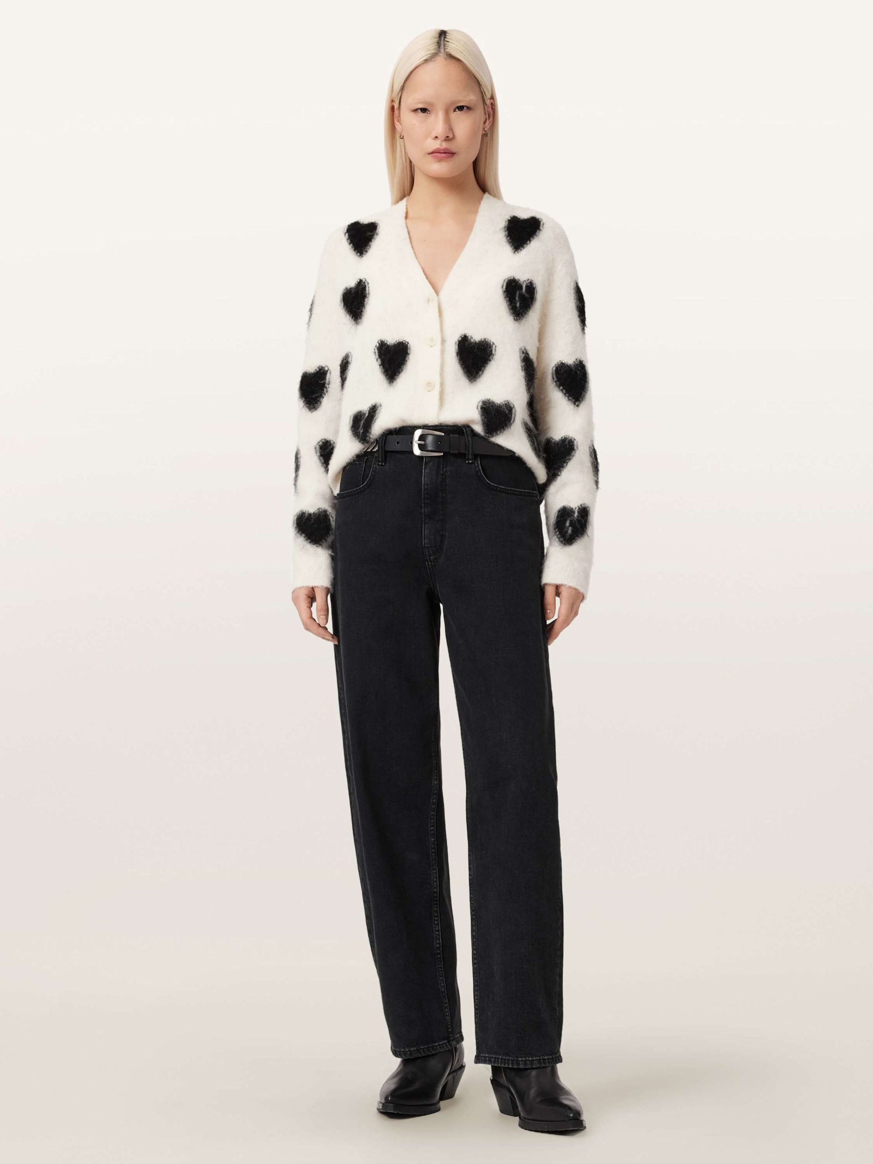 Buy AllSaints White Scatter Heart Cardigan from Next Australia