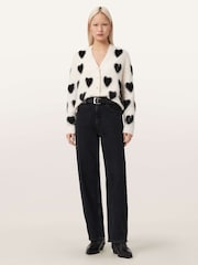 AllSaints White Scatter Heart Cardigan - Image 3 of 7