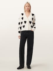 AllSaints White Scatter Heart Cardigan - Image 6 of 7