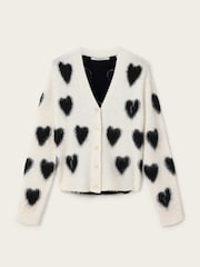 AllSaints White Scatter Heart Cardigan - Image 7 of 7
