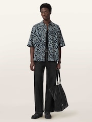 AllSaints Grey Silesia Leo Short Sleeve Shirt - Image 4 of 6