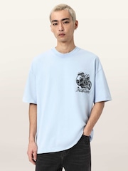 AllSaints Blue Panhead Short Sleeve Crew Neck T-Shirt - Image 1 of 10
