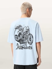 AllSaints Blue Panhead Short Sleeve Crew Neck T-Shirt - Image 6 of 10