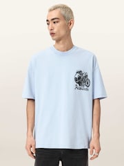 AllSaints Blue Panhead Short Sleeve Crew Neck T-Shirt - Image 8 of 10