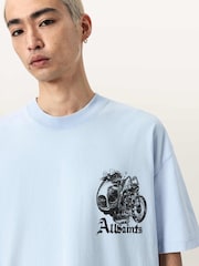 AllSaints Blue Panhead Short Sleeve Crew Neck T-Shirt - Image 9 of 10