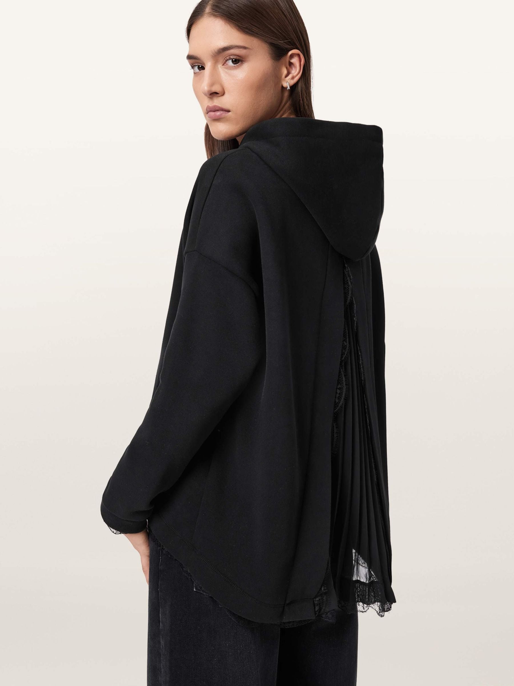 Buy AllSaints Black Nia Lace Hoodie from Next USA