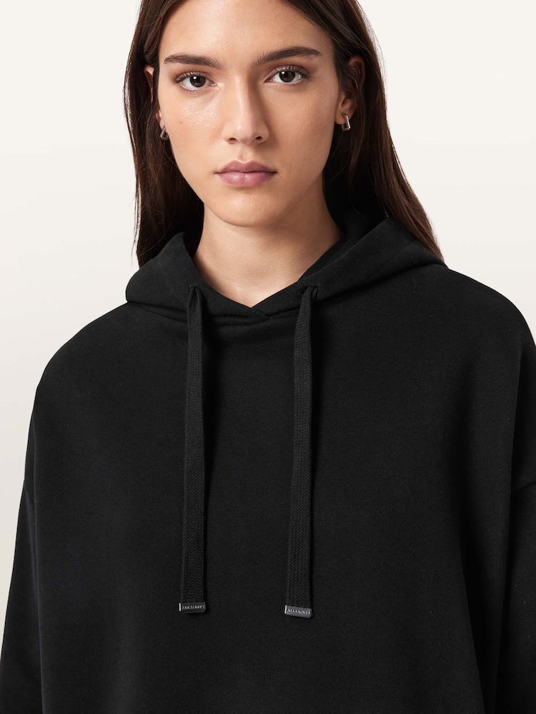 AllSaints Black Nia Lace Hoodie - Image 1 of 9