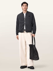 AllSaints Black Forres Bomber Jacket - Image 3 of 8