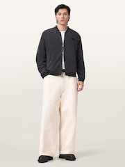 AllSaints Black Forres Bomber Jacket - Image 6 of 8