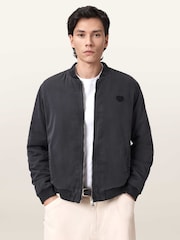 AllSaints Black Forres Bomber Jacket - Image 7 of 8