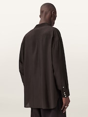 AllSaints Brown Pickett Long Sleeve Shirt - Image 4 of 7