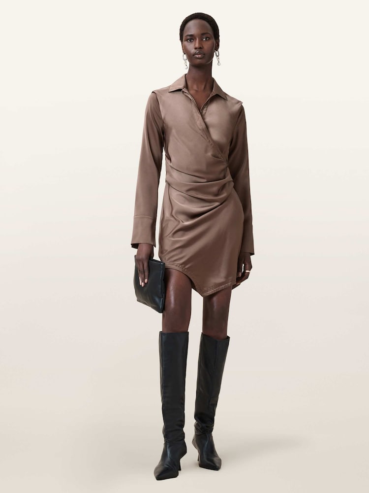 Buy AllSaints Brown Tira Mini Dress from Next USA