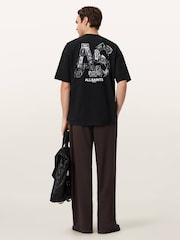 AllSaints Black Mixtape Short Sleeve Crew Neck T-Shirt - Image 2 of 8
