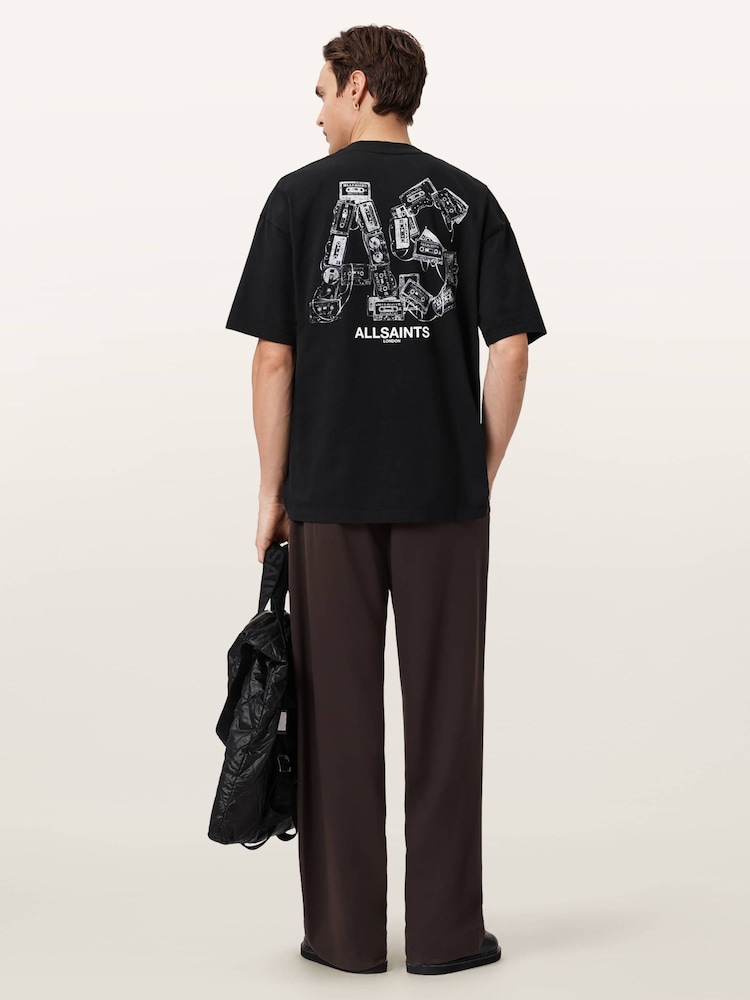 AllSaints Black Mixtape Short Sleeve Crew Neck T-Shirt - Image 2 of 8