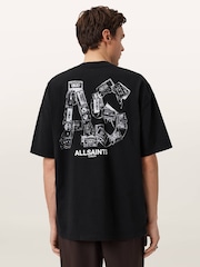 AllSaints Black Mixtape Short Sleeve Crew Neck T-Shirt - Image 4 of 8