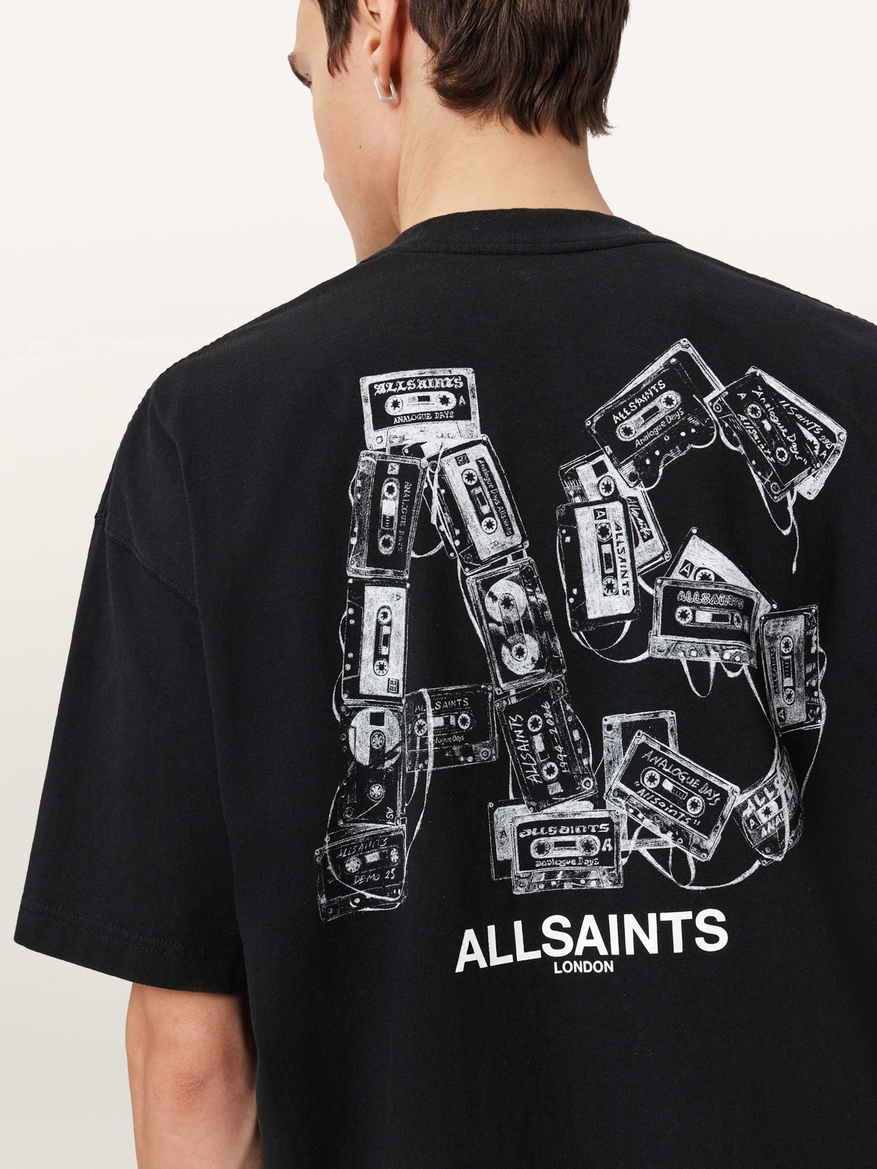 Buy AllSaints Black Mixtape Short Sleeve Crew Neck T-Shirt from