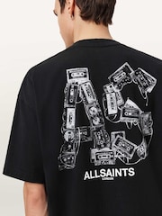 AllSaints Black Mixtape Short Sleeve Crew Neck T-Shirt - Image 6 of 8